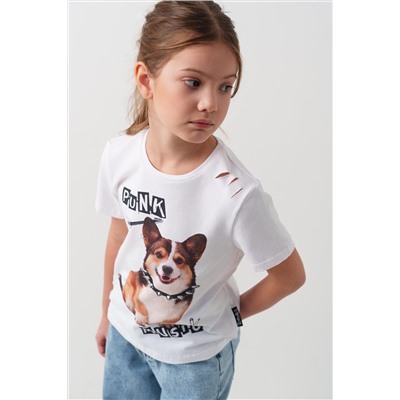 Фуфайка трикотажная для девочек (футболка) PLAYTODAY, 1240052