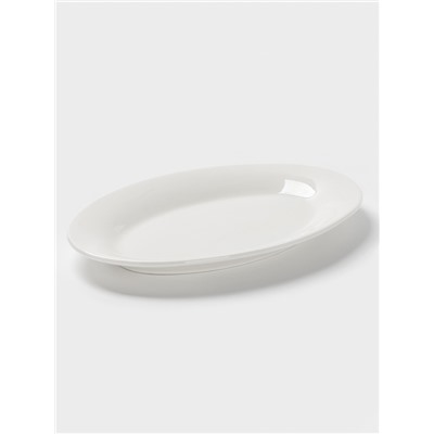 Блюдо Доляна White Label, 30.5×20×3 см, фарфор, овальное, белое