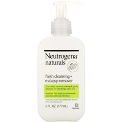 Neutrogena, Neutrogena, Naturals, свежесть и очистка + средство для снятия макияжа, 177 мл (6 жидких унций)