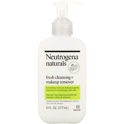 Neutrogena, Neutrogena, Naturals, свежесть и очистка + средство для снятия макияжа, 177 мл (6 жидких унций)