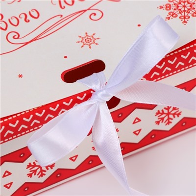 Коробка подарочная новогодняя складная, упаковка «С Новым годом», 16×12×5 см