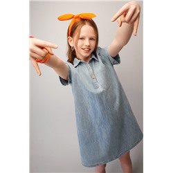 Джинсовое платье с коротким рукавом для девочки Happyfox