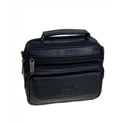 Сумка мужская из натуральной кожи, цвет черный