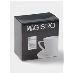 Кофейная пара Magistro White Snow, 120 мл, фарфор, белая