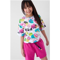 Комплект трикотажный для девочек: фуфайка (футболка), шорты PLAYTODAY, 1244406