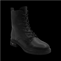 Ботинки из натуральной кожи на меху РА01-1 черные п/п