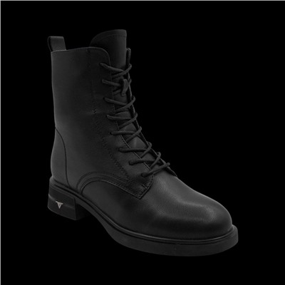 Ботинки из натуральной кожи на меху РА01-1 черные п/п