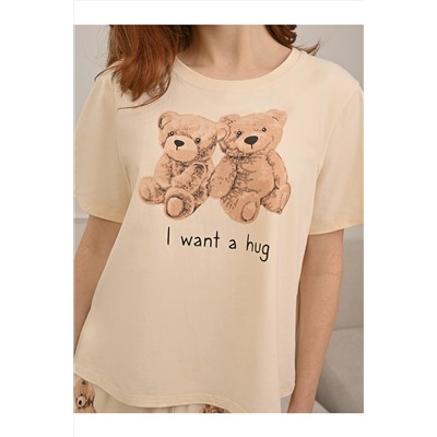 Женская пижама (Футболка+Брюки) INDEFINI, 1232627