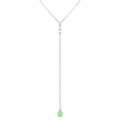 Колье из серебра лунный камень зеленый, Ю-51010р