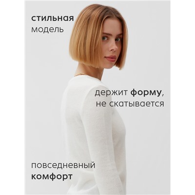 Джемпер женский MINAKU: Knitwear collection, цвет молочный, размер 50
