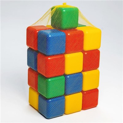 Кубики детские, пластиковые, цветные, 25 штук, 12 × 12 см