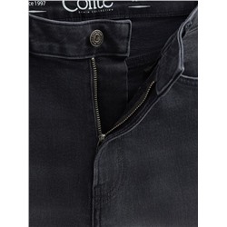 Mom Fit CONTE CON-661 Черные джинсы mom с эффектом потертости и необработанным краем