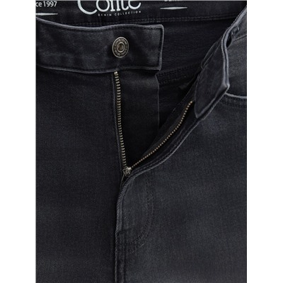 Mom Fit CONTE CON-661 Черные джинсы mom с эффектом потертости и необработанным краем