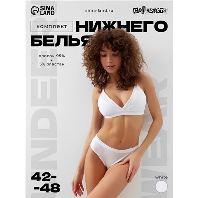Комплект нижнего белья женский (топ, трусы) Collorista, белый, размер 42-44