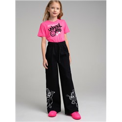 Брюки текстильные джинсовые для девочек