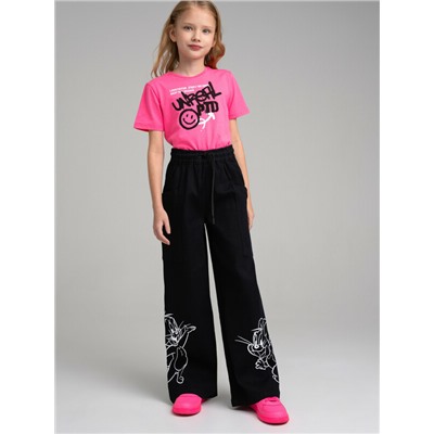 Брюки текстильные джинсовые для девочек