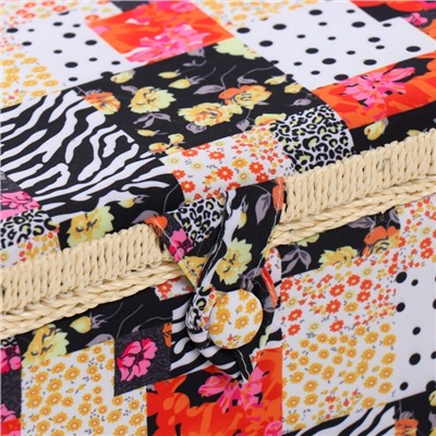 Шкатулка для рукоделия и шитья «Пэчворк. Цветы, горох и зебра», хранение ниток, иголок, мелочи, 19×26×14.5 см