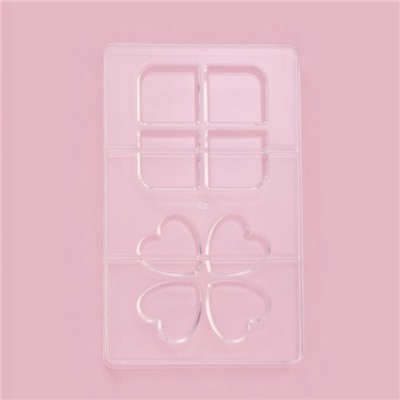 Форма для конфет и шоколада «Мерси», 8 ячеек, 20×12×2.5 см, прозрачная