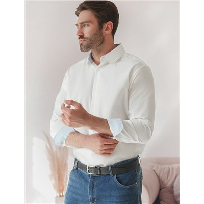 Классическая офисная рубашка из премиального хлопка с эластаном