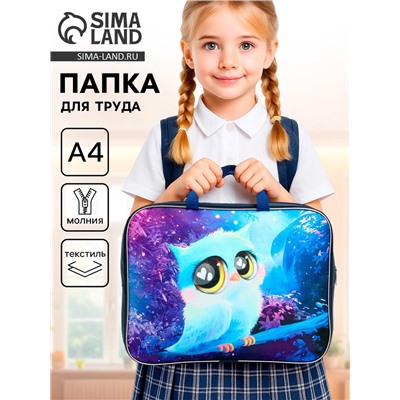 Папка для труда, А4, текстильная, 35×27×7 см «Совушка»