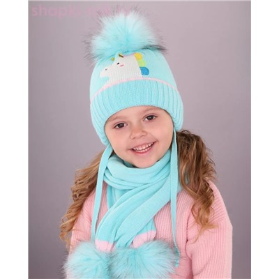 03-78-D Комплект для девочки (шапка+шарф) (46-48)