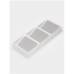 Подставка для специй Griten, 3 секции, пластик с силиконовой вставкой, 39×15×5 см, белая