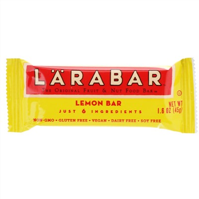 Larabar, The Original Fruit & Nut Food Bar, Lemon Bar, 16 Bars, 1.6 oz (45 g) Each