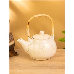 Набор чайный «Камень», чайник, 2 кружки, 27×24×16 см, керамика, бежевый в крошку, МИКС