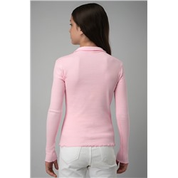 Блузка-поло в рубчик для девочки Happyfox