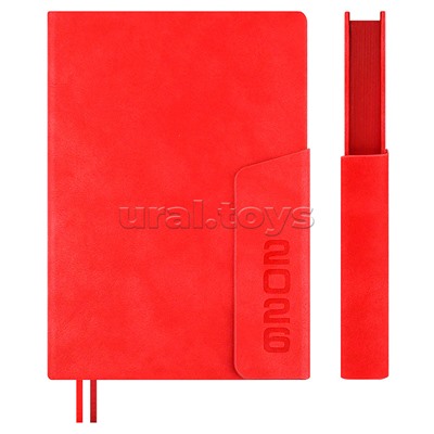 Ежедневник датированный 2026 Escalada, #Думай как миллиардер, А5, 176 л., Тиволи красный