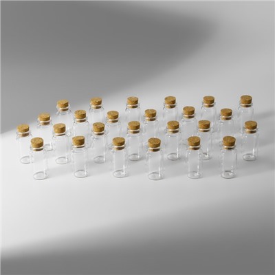 Набор баночек для хранения бисера, d=2×4 см, 25 шт., в контейнере, 11×11×5 см