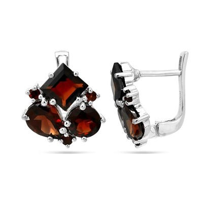 Серьги из серебра гранат, Изящество