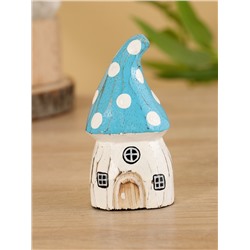 Сувенир «Гномий домик», 5.5×5.5×10 см, дерево, бело-синий