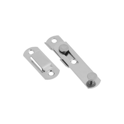 Шпингалет накладной ТУНДРА, прямой, 70 мм, цвет хром