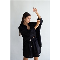 Костюм лён  SET019/04/Черный