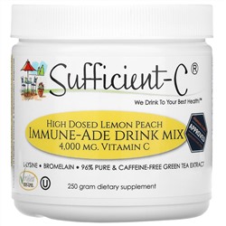 Sufficient C, High Dosed Immune-Ade Drink Mix, Lemon Peach , 4,000 mg , 250 g