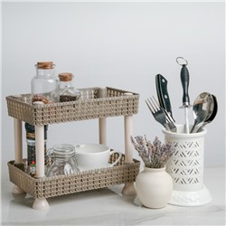 Этажерка настольная 2 яруса «Плетение», 24×15×20 см, МИКС