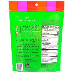 Wedderspoon, Органические леденцы с медом манука, ассорти из 3 вкусов, 24 леденца, 118 г (4,15 унции)