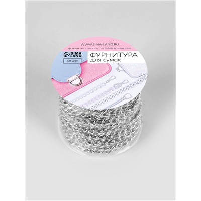 Цепочка для сумки, железная, 7×5 мм, 10±0.5 м, цвет серебряный