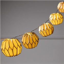 УЦЕНКА Гирлянда «Нить», 2 м, с насадками «Бумажный фонарик розовый», IP20, 10 LED, батарейка AAх2 (не в комплекте), прозрачная нить, свечение тёплое белое