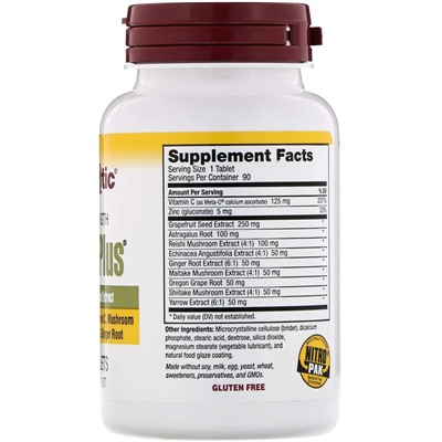 NutriBiotic, DefensePlus, максимальная эффективность, 90 вегетарианских таблеток