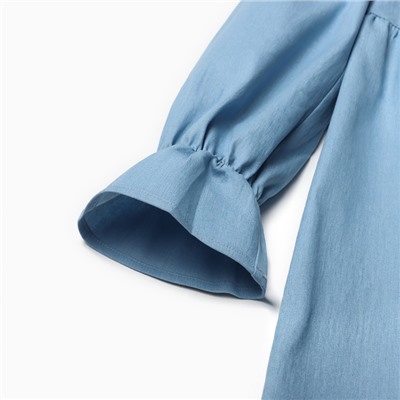 Платье мини женское джинсовое с воротником MIST, размер 42, светло-голубое