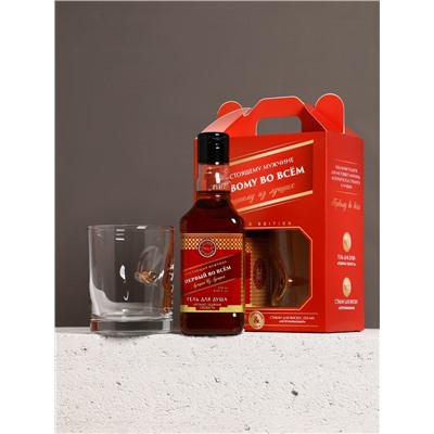 Набор «Первому во всём»: гель для душа виски 250 мл и стакан с пулей, Чистое счастье