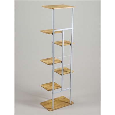 Подставка для цветов Greengo, 7 полок, 36×23×120 см, напольная, каркас металл, полки МДФ, белая