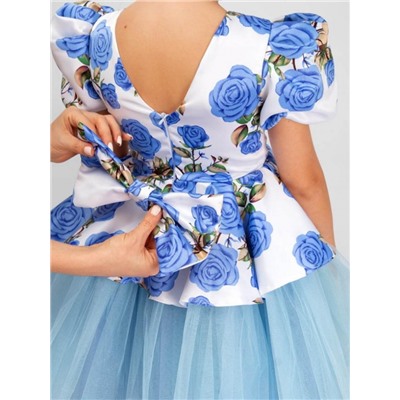 Платье нарядное для девочки SP2010 (Голубой)