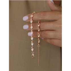 Браслет из золочёного серебра с горным хрусталём и фианитами 5-232з429