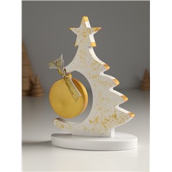 Фигура «Ёлочка с шаром», 20×7.5×14.5 см, белый с золотом