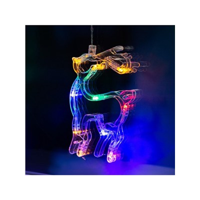 Гирлянда «Бахрома» 2.4×0.9 м с насадками «Олень», IP20, прозрачная нить, 138 LED, свечение мульти, 8 режимов, 220 В