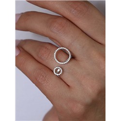 Кольцо из серебра с фианитами родированное 925 пробы К-7302р200