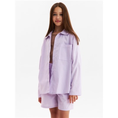 Комплект (рубашка и шорты) для девочки MINAKU, сиреневый, рост 152 см